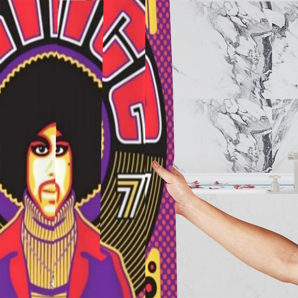 Prince Retro Portrait Shower Curtain