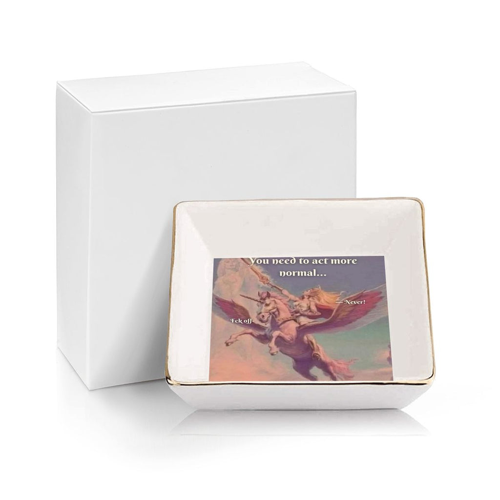 She-Ra Gold Trim Ceramic Jewelry Dish