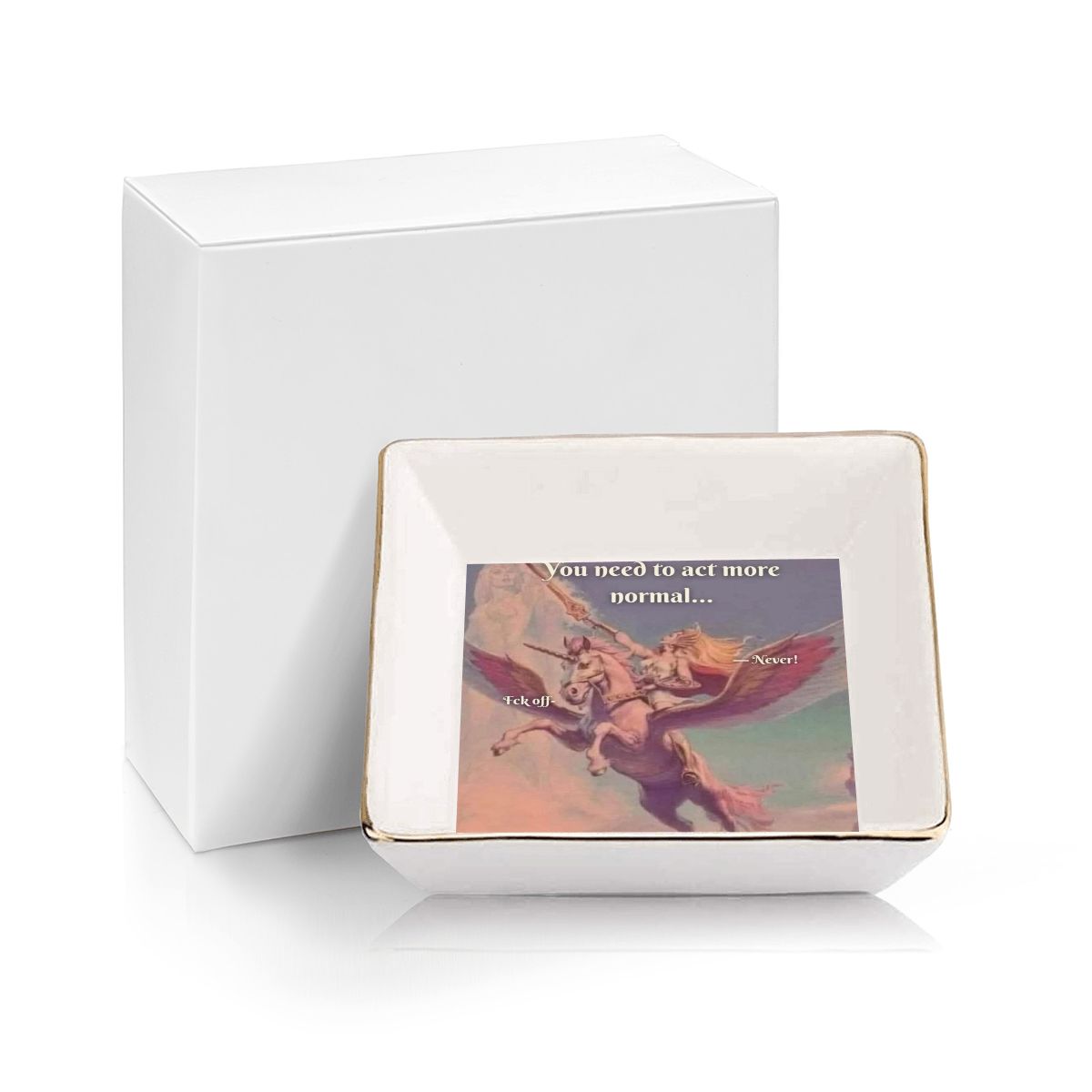 She-Ra Gold Trim Ceramic Jewelry Dish