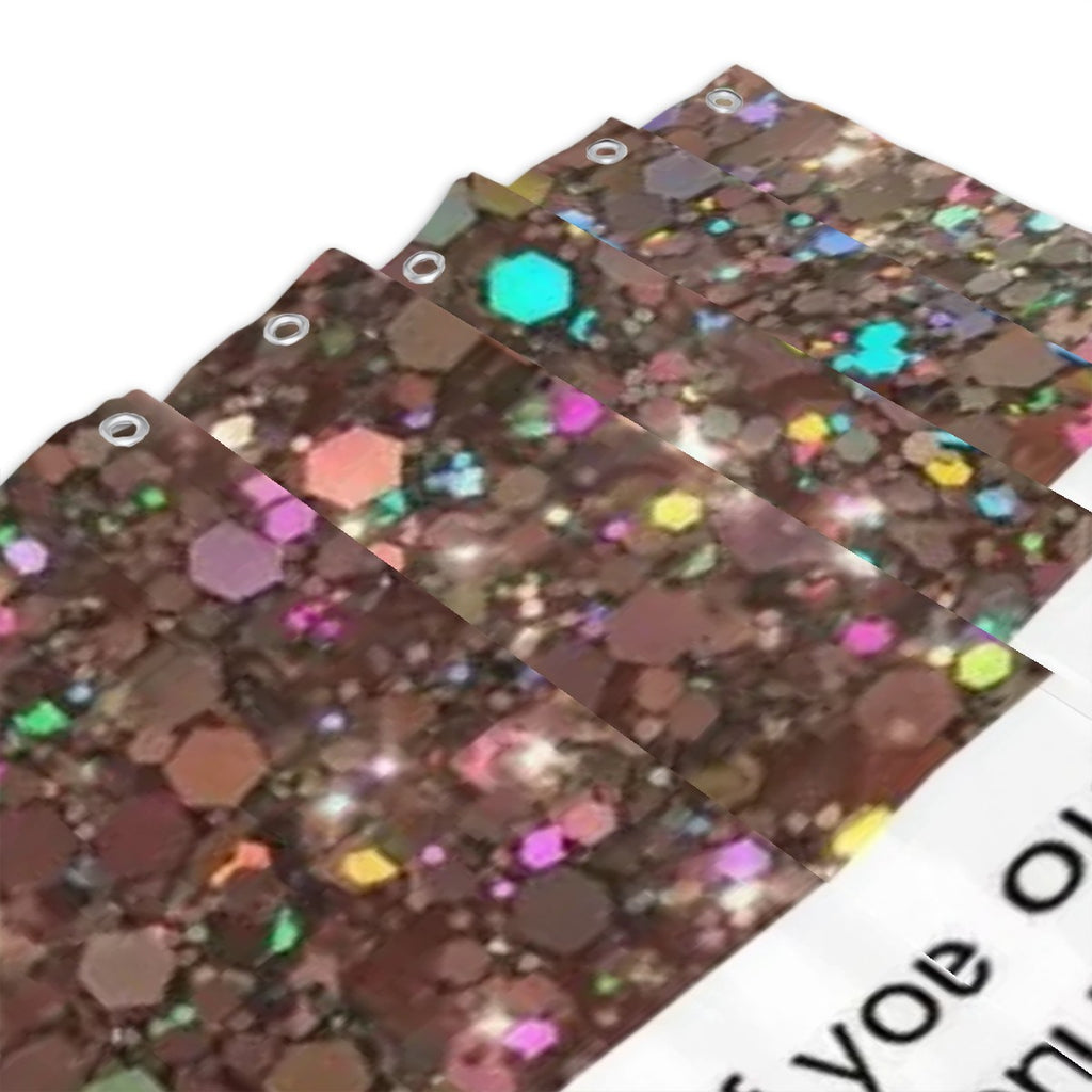 "Keep Evolving" Glitter Affirmation Shower Curtain