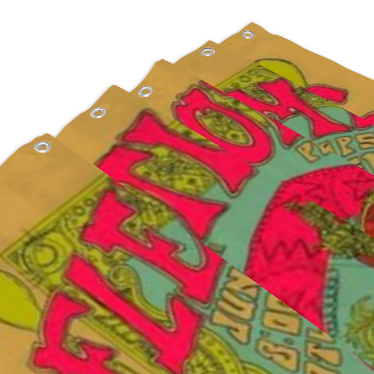 Vintage Rock Poster Shower Curtain