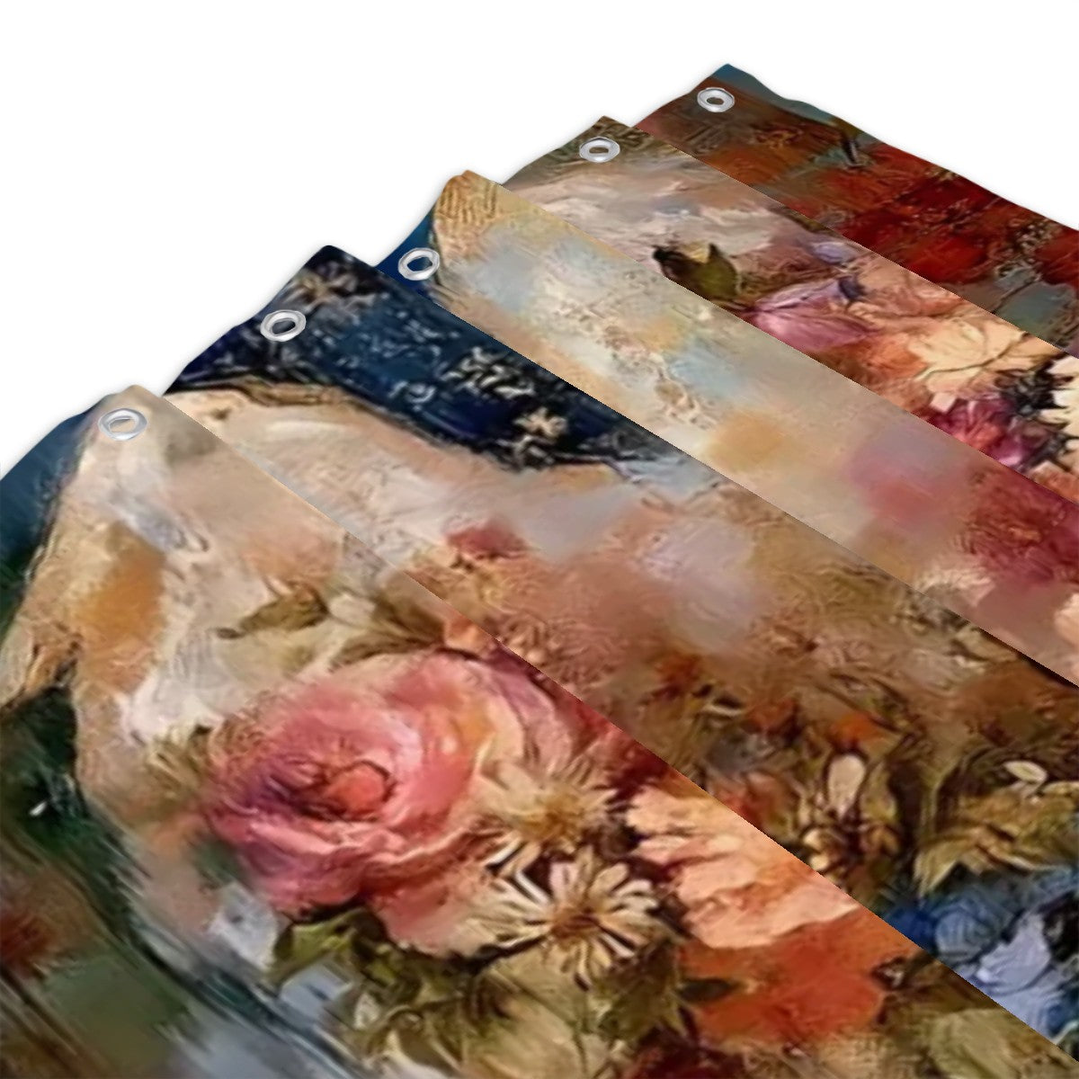 Painterly Floral Angel Wings Shower Curtain