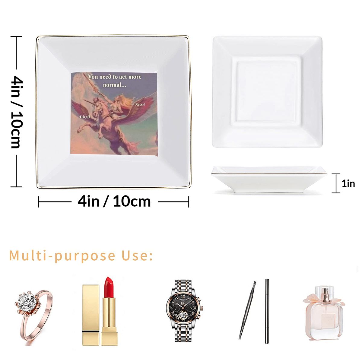 She-Ra Gold Trim Ceramic Jewelry Dish