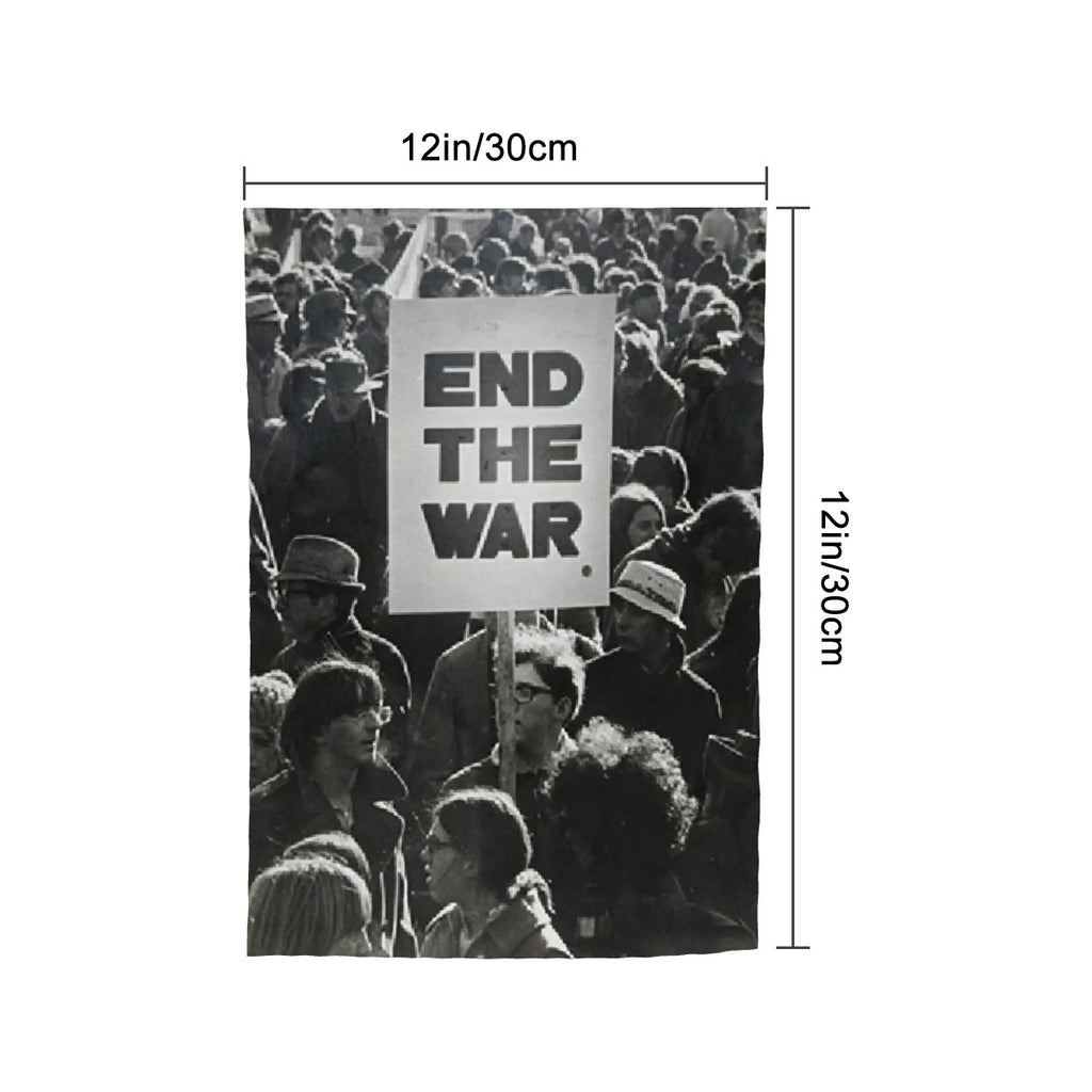 Sandy Beach garden decor flag with "End The War Protest" design, suitable for outdoor garden decoration.