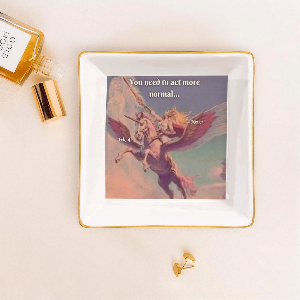 She-Ra Gold Trim Ceramic Jewelry Dish