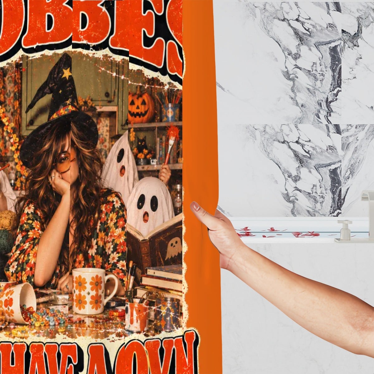 I Used to Have Hobbies, Now I Have a Coven Shower Curtain - 72" x 72" Retro Halloween