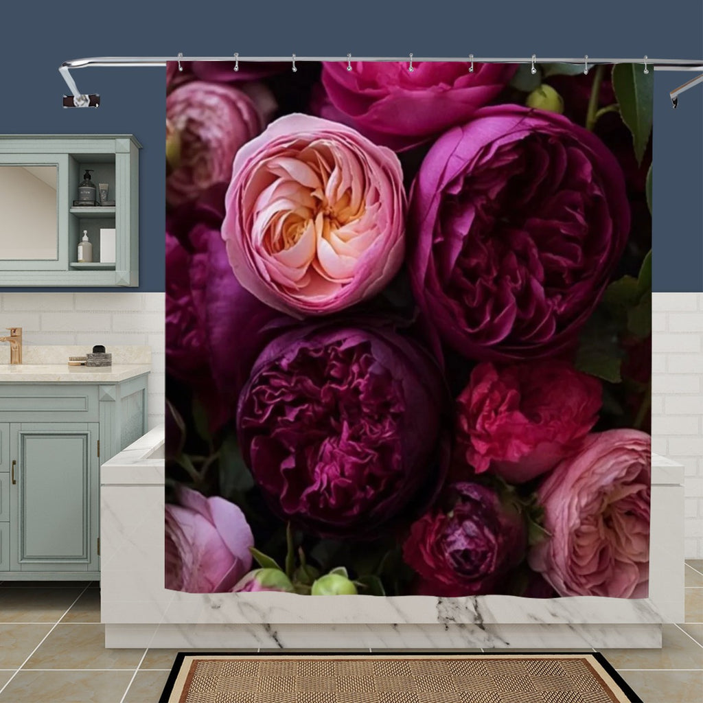 Peony Garden Shower Curtain | Magenta & Blush Floral