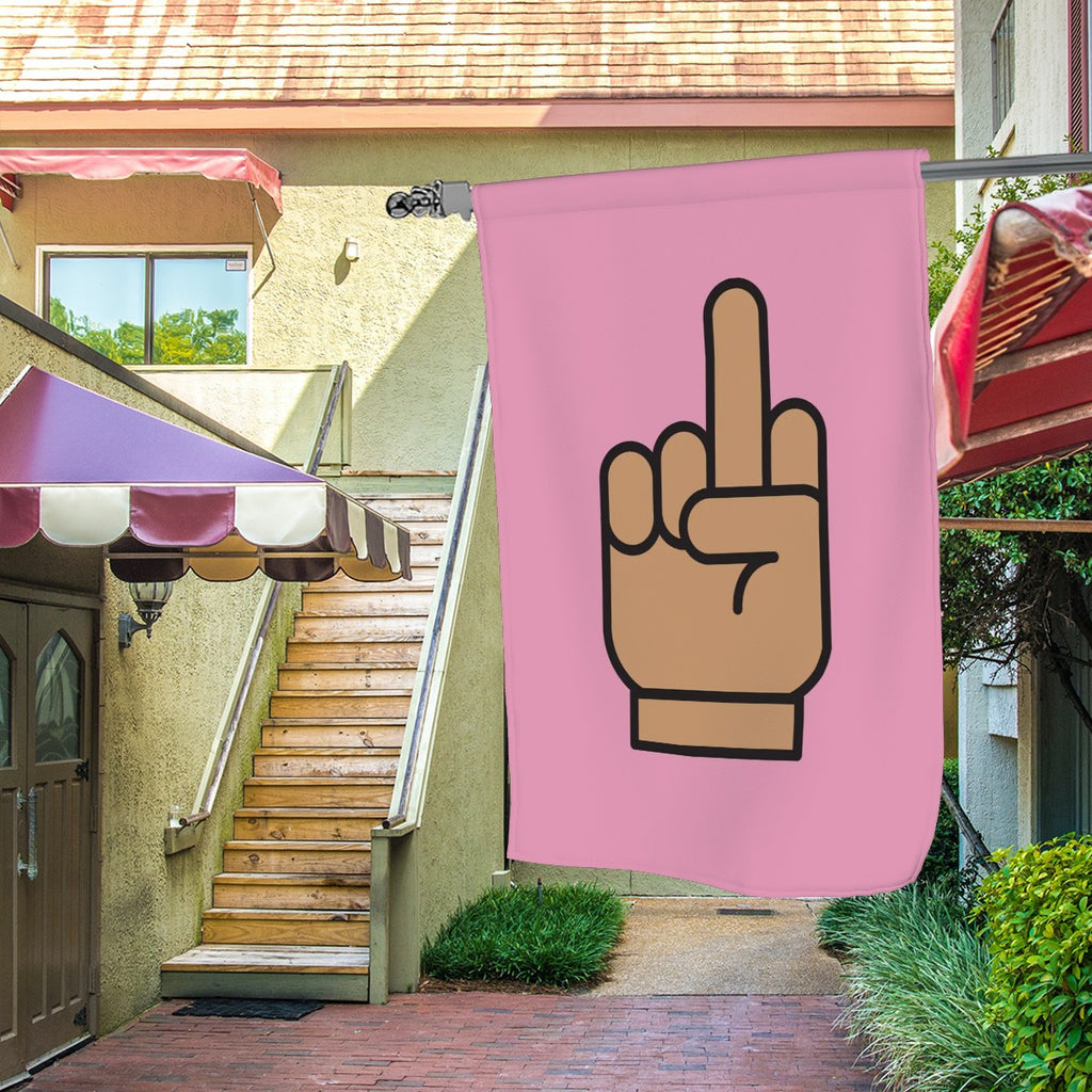 Sandy Beach F-off garden flag with bold lettering, suitable for outdoor garden decor, displaying a humorous message in bright colors.