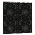 Celestial Moon Phases Shower Curtain - 72" x 72" Black Mystic Bathroom Decor