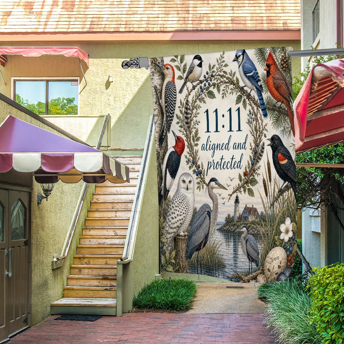 Colorful Sandy Beach garden flags yard decoration with outdoor garden decor design, perfect for outdoor landscaping.