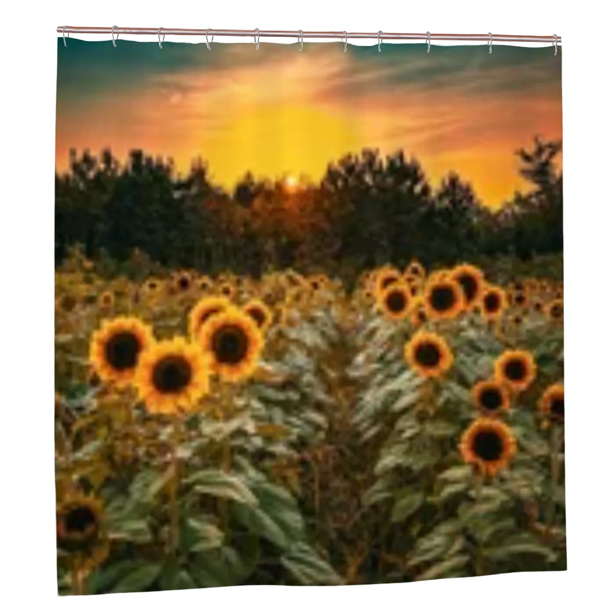 Sunflower Field Sunset Shower Curtain