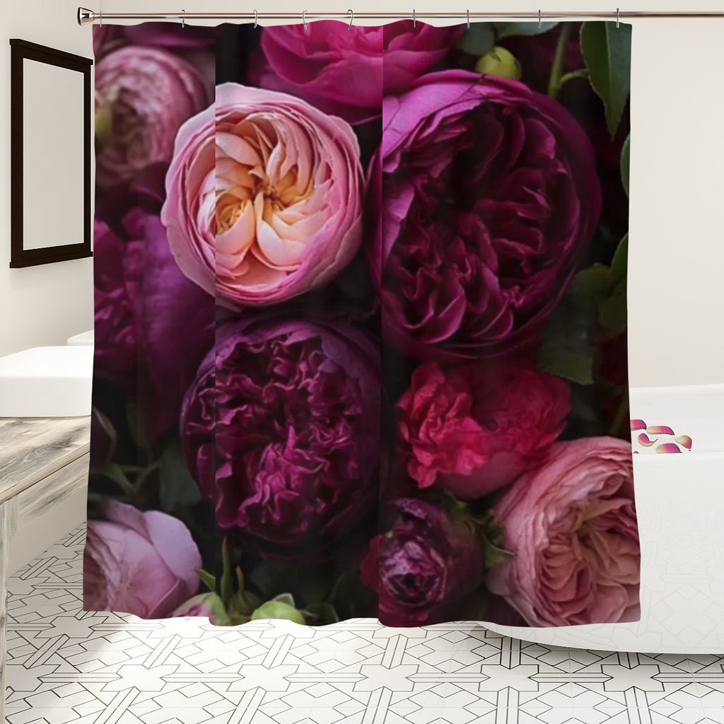 Peony Garden Shower Curtain | Magenta & Blush Floral