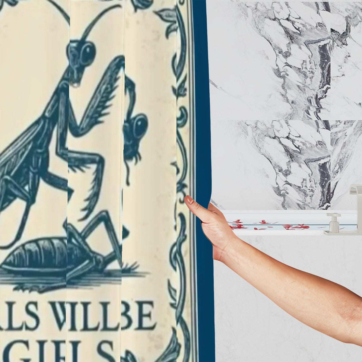 Praying Mantis shower curtain