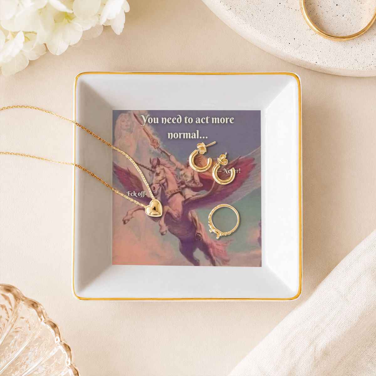 Gold Trim Jewelry Dish She-ra