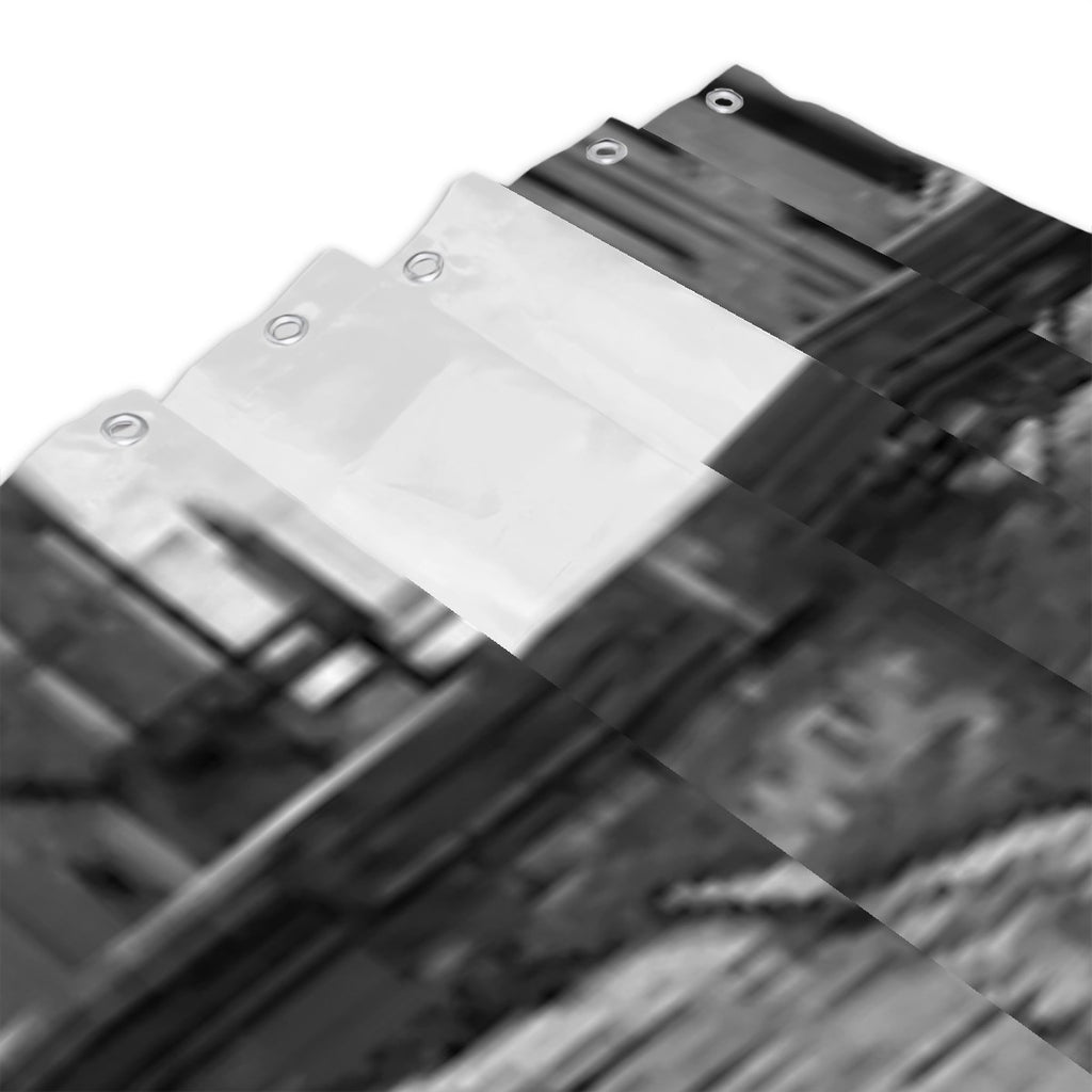 Wings Mural Shower Curtain by Sandy Beach featuring a vibrant, artistic wing design for bathroom decor.