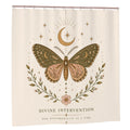 Divine Intervention butterfly shower curtain featuring celestial and boho design, perfect for spiritual bathroom decor.