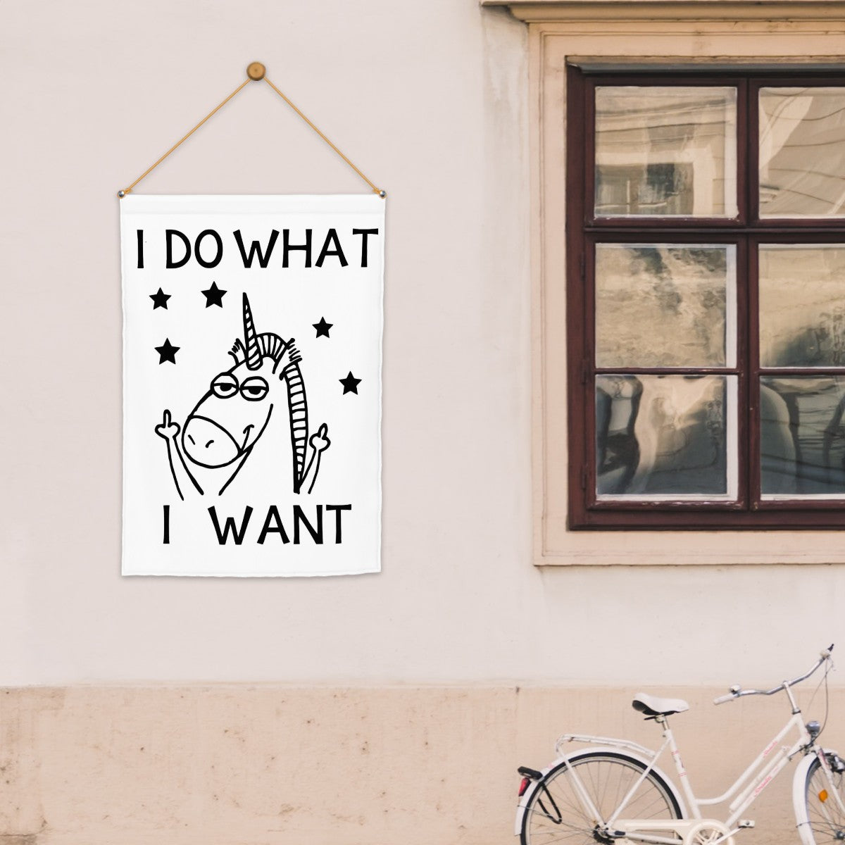 I Do What I Want unicorn garden flag