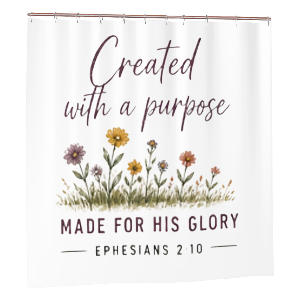 Sandy Beach bathroom decor shower curtain with ocean and sand beach scene, waterproof fabric, hangs with hooks for bathroom decor.