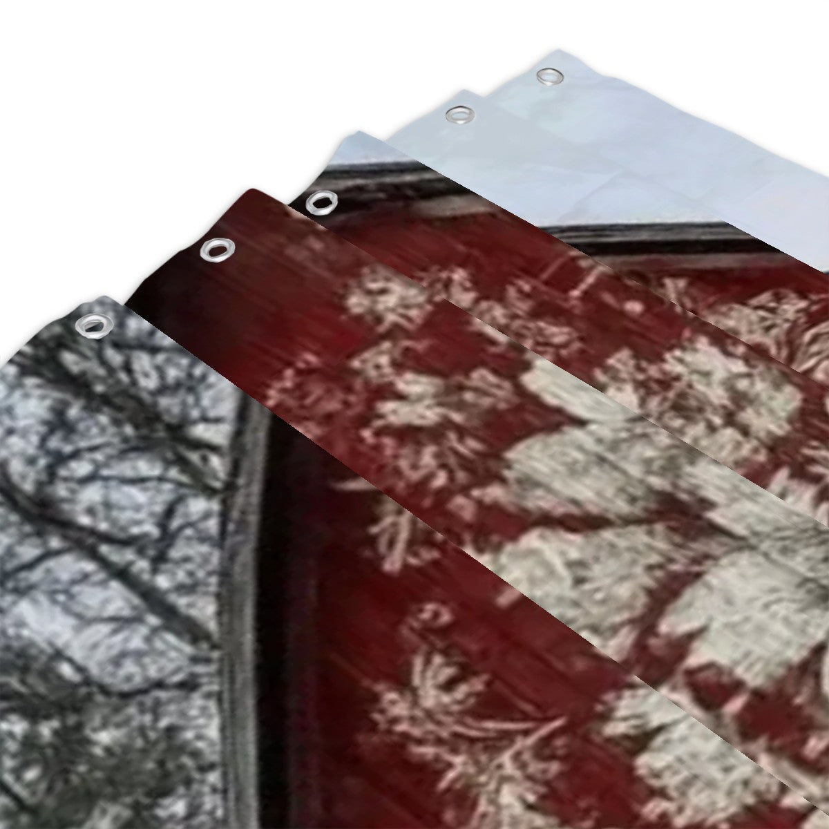 Rustic Red Barn Floral Farmhouse Shower Curtain