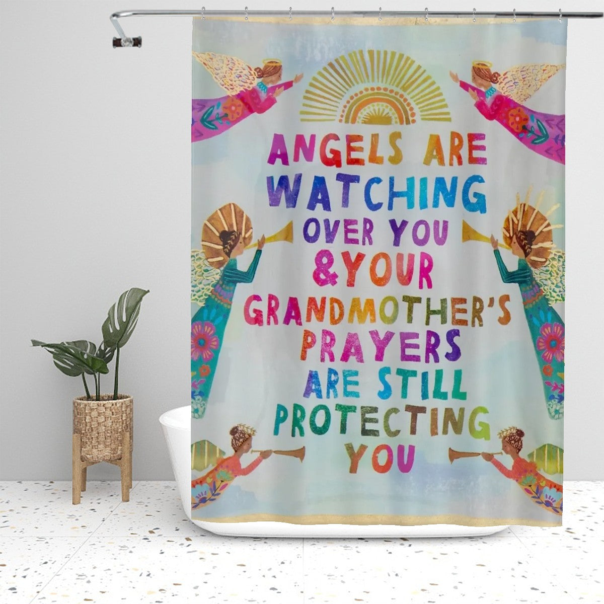 Angels are watching over you Shower Curtain