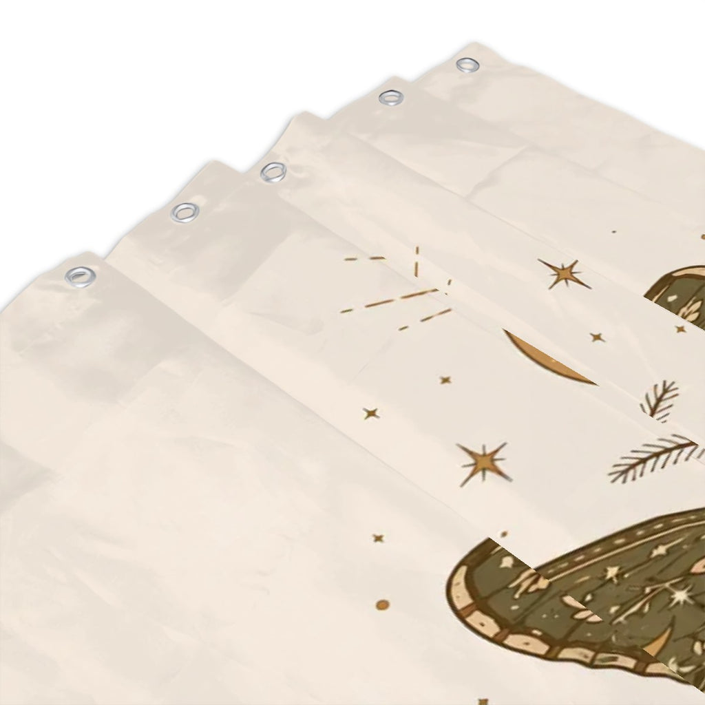 Divine Intervention Butterfly Shower Curtain by Sandy Beach featuring celestial butterfly design for spiritual and boho bathroom decor
