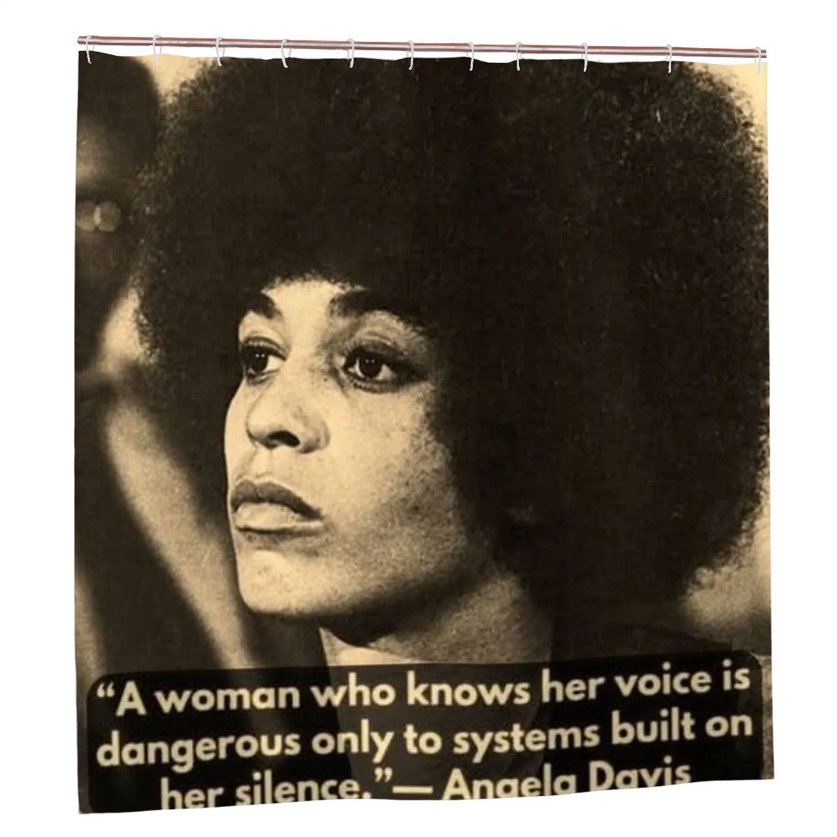 Angela Davis "Knows Her Voice" Portrait Shower Curtain