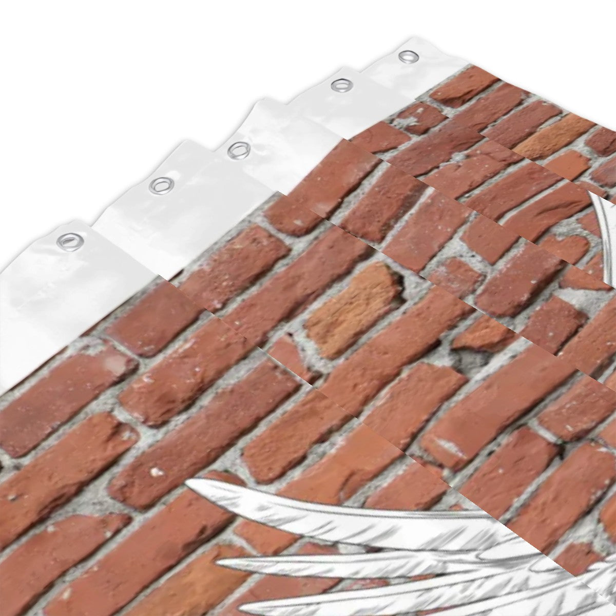Angel Wings Brick Wall Shower Curtain