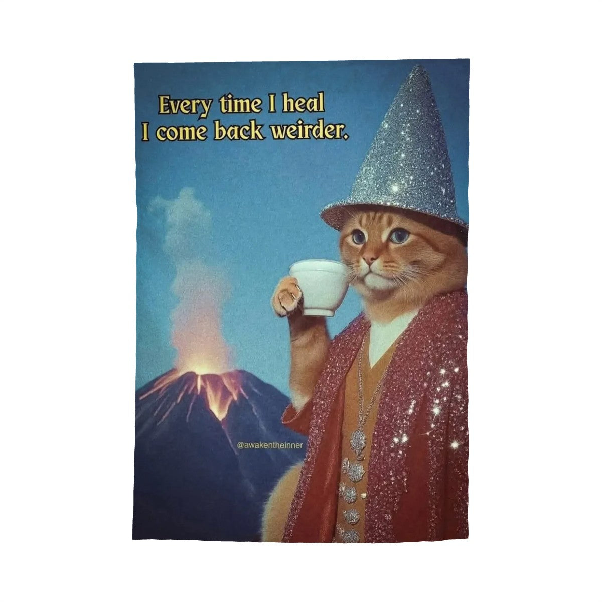 Wizard Cat with Tea Garden Flag