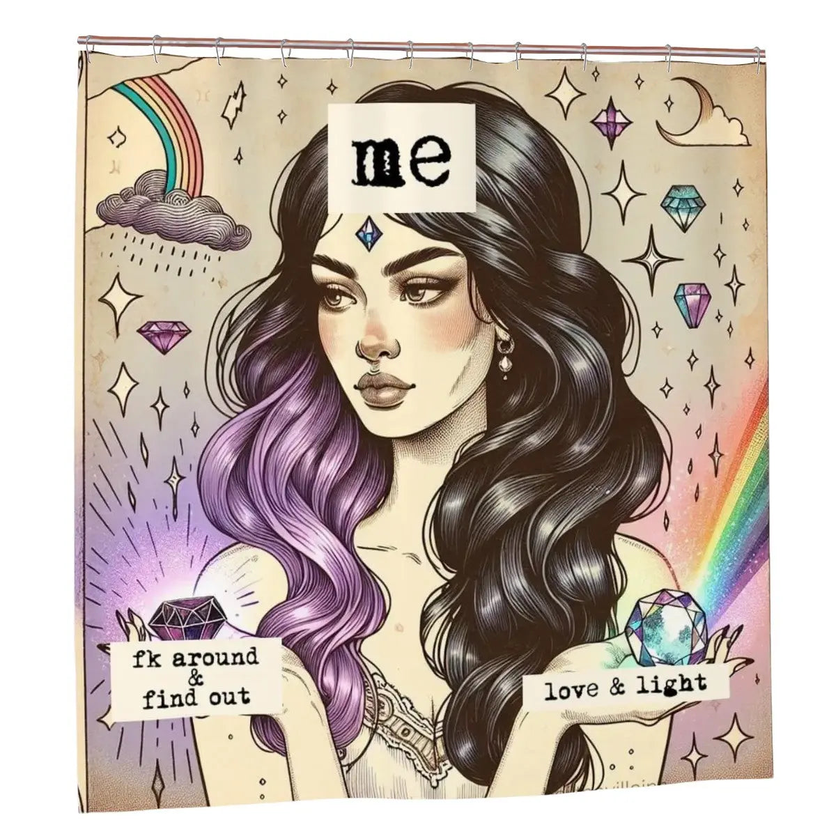 Self portrait witch Shower Curtain Sandy Beach