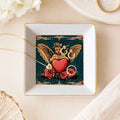 Gold Trim Jewelry Dish Cupid