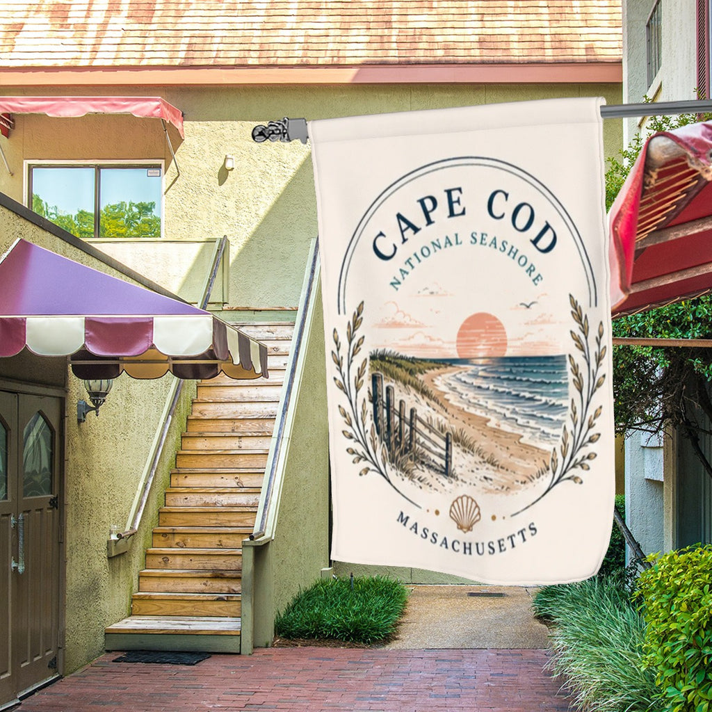 Colorful Sandy Beach garden flag for yard decoration with outdoor garden decor design, ideal for adding charm to outdoor spaces.