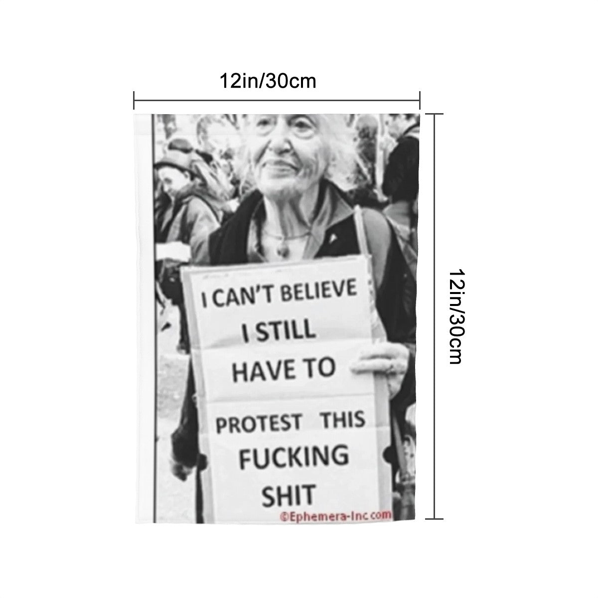 Protest Sign Older Woman Garden Flag