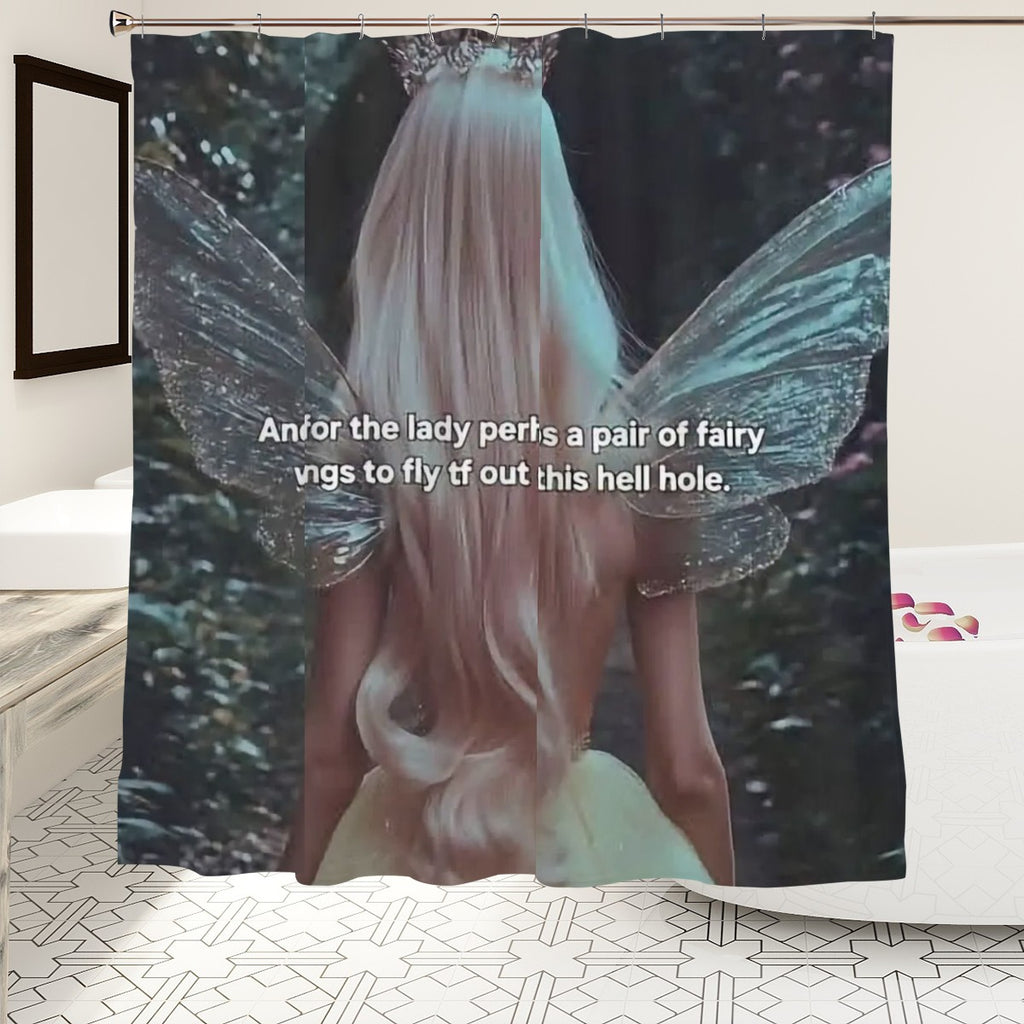 Fairycore "Fairy Wings" Whimsical Shower Curtain