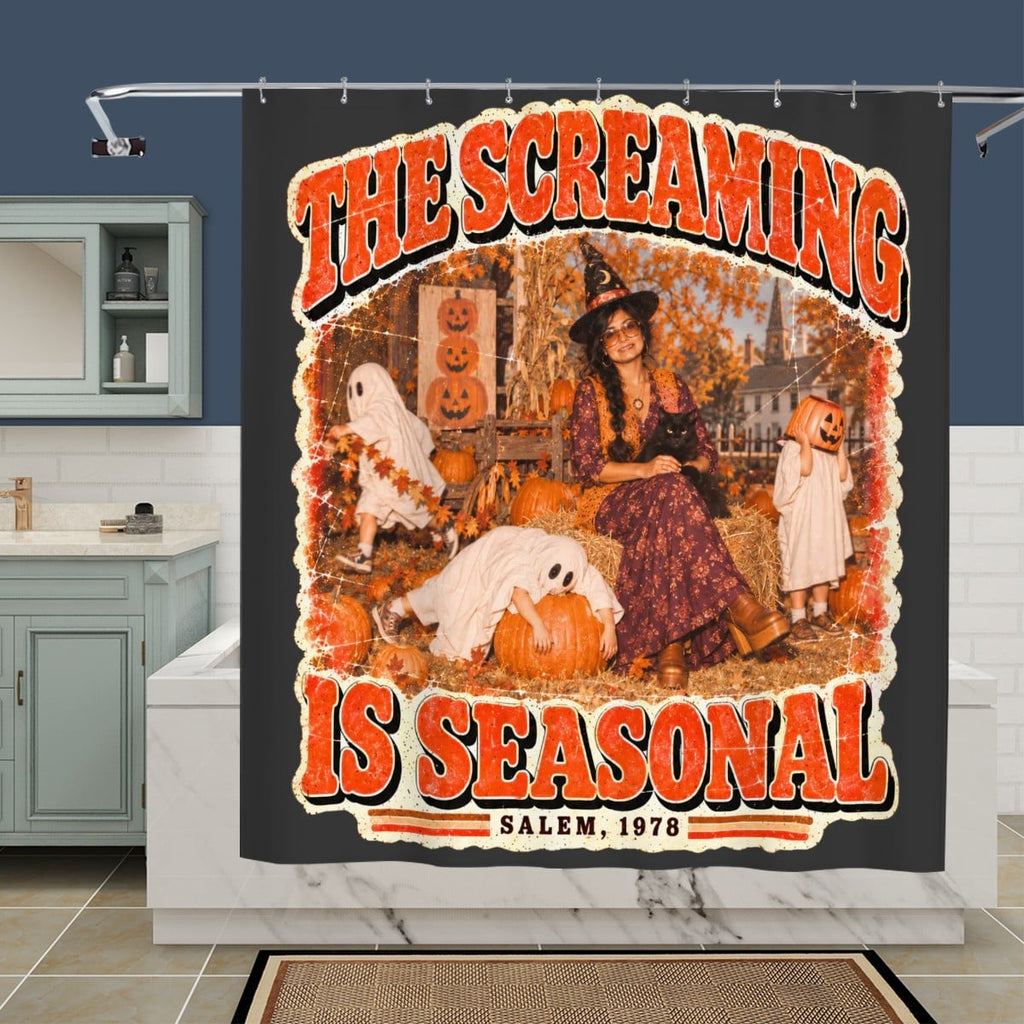 The Screaming Is Seasonal Shower Curtain - 72" x 72" Funny Halloween Decor