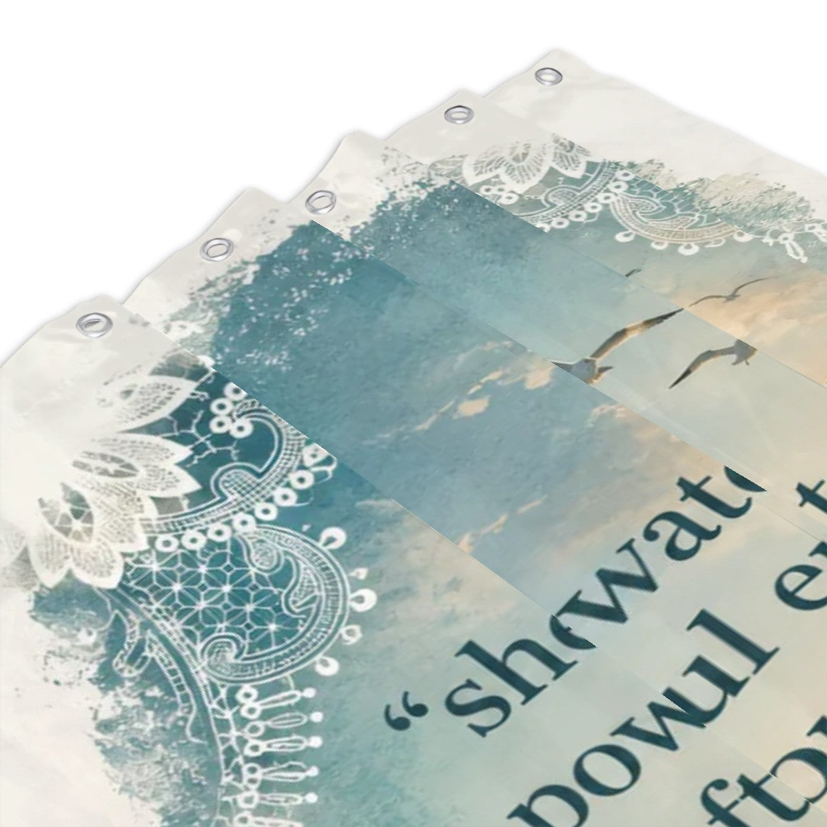 She Is Water Coastal Shower Curtain