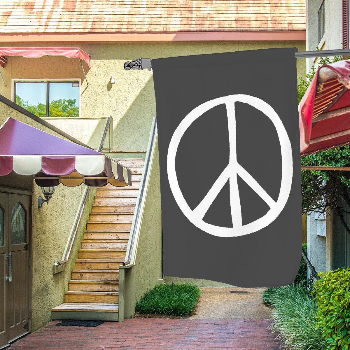 Peace Symbol Garden Flag