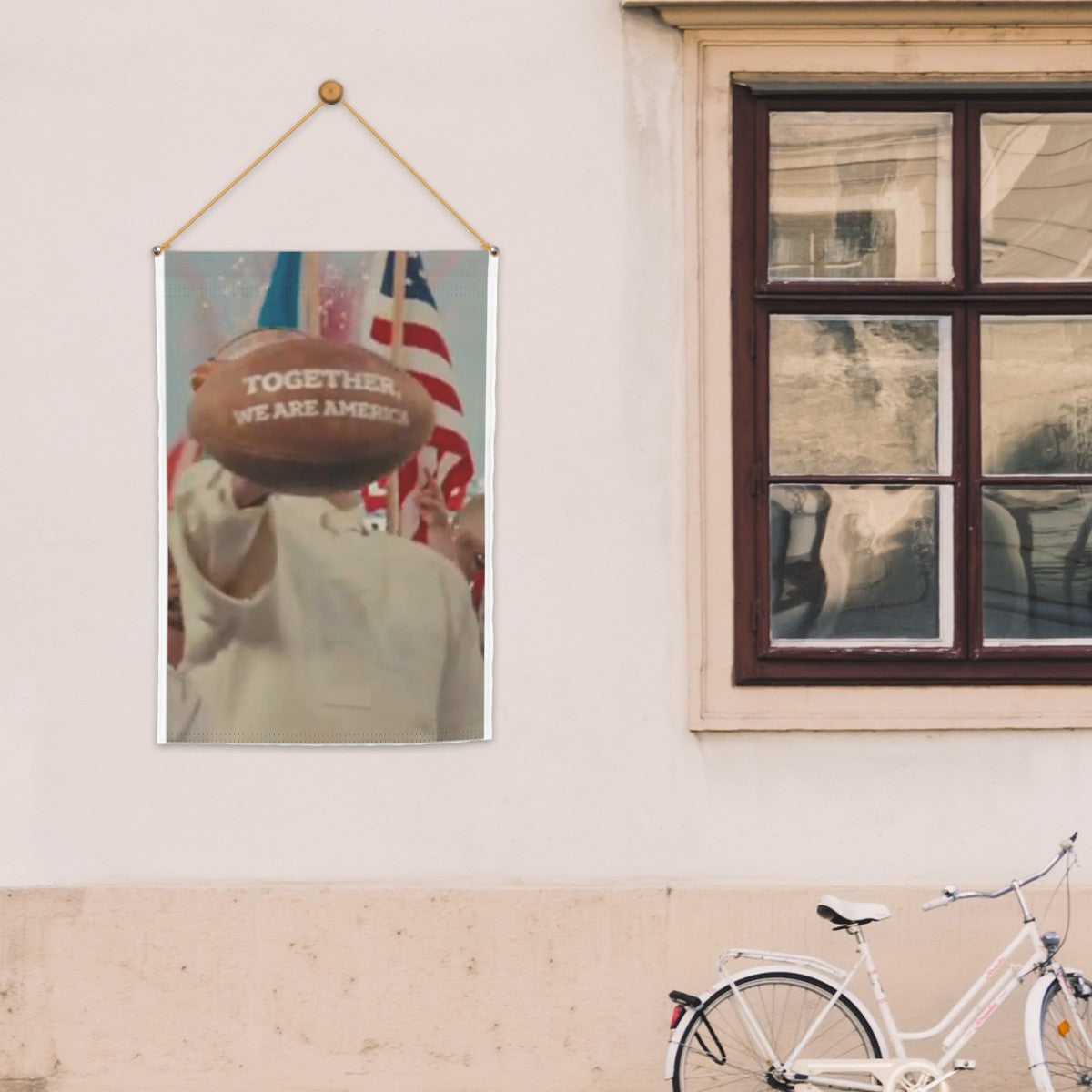 Together We Are America football garden flag