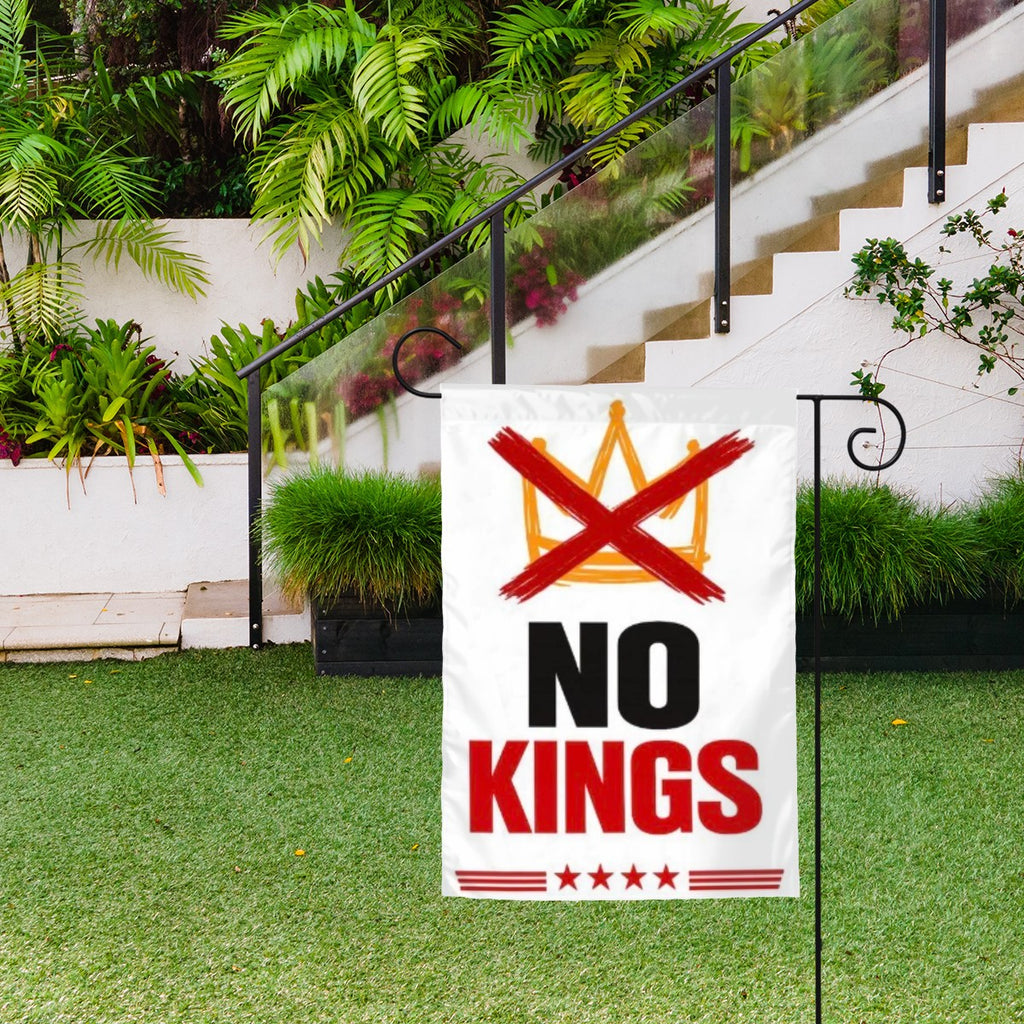 No Kings crown graphic Garden Flag
