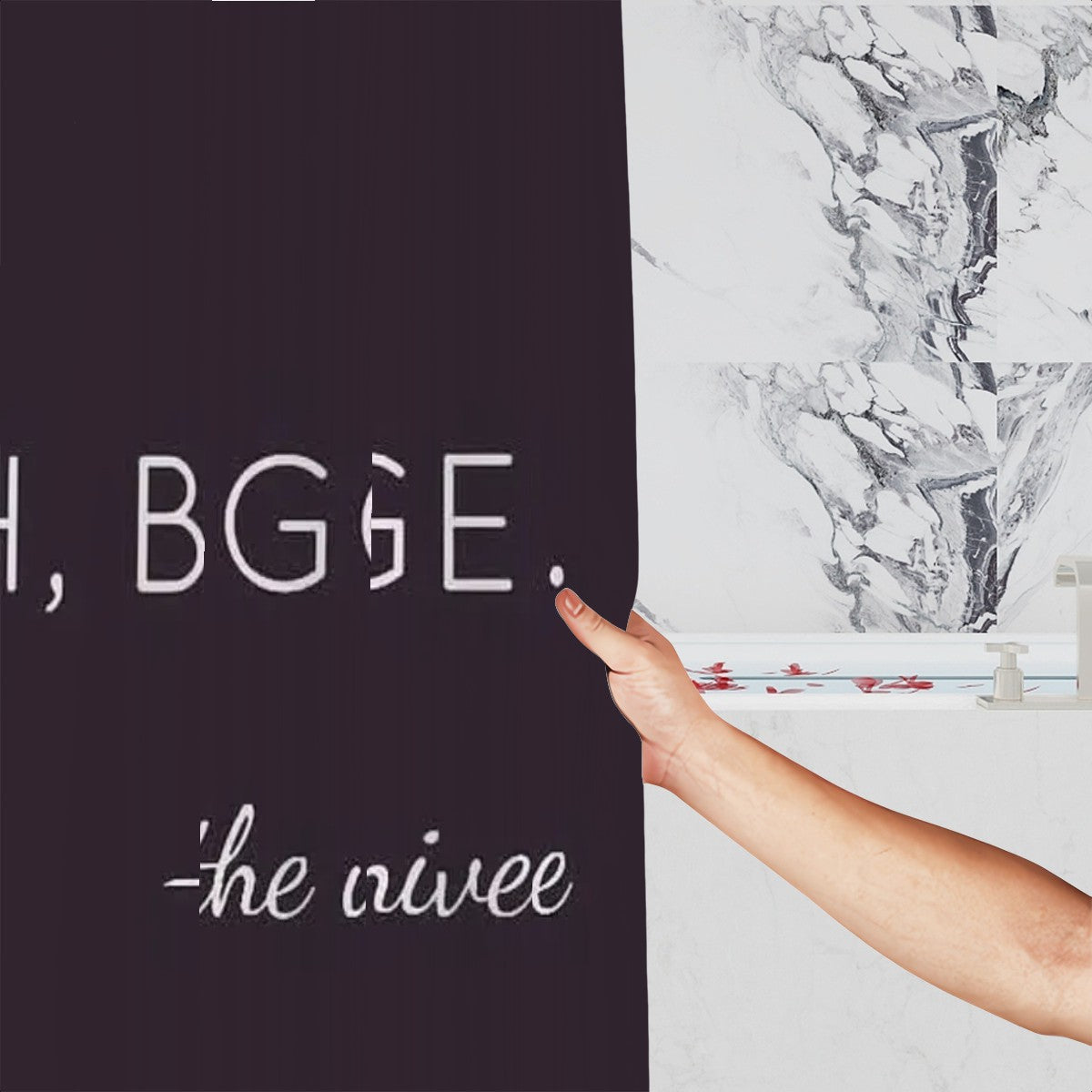 "Nah, Bigger" Minimalist Quote Shower Curtain