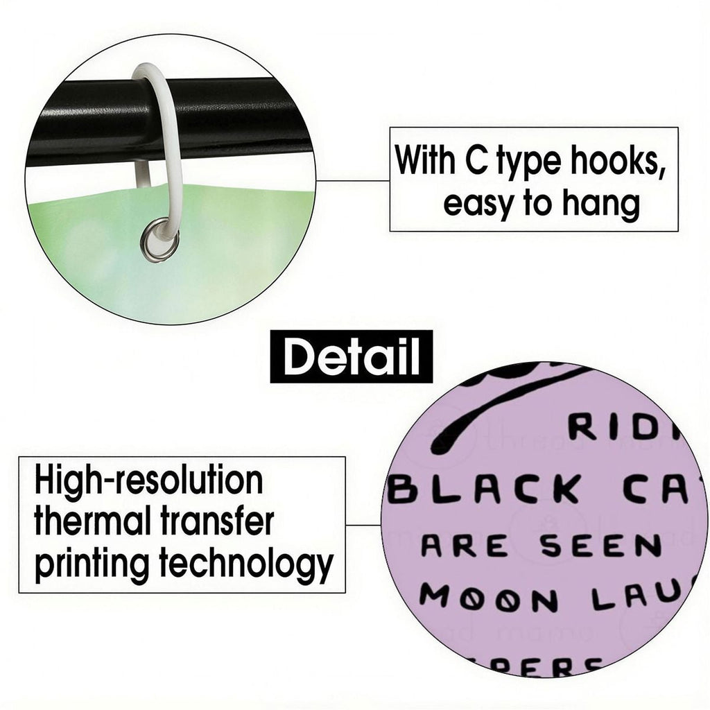 Detail view of C-type hooks for easy hanging and high-resolution thermal transfer printing.