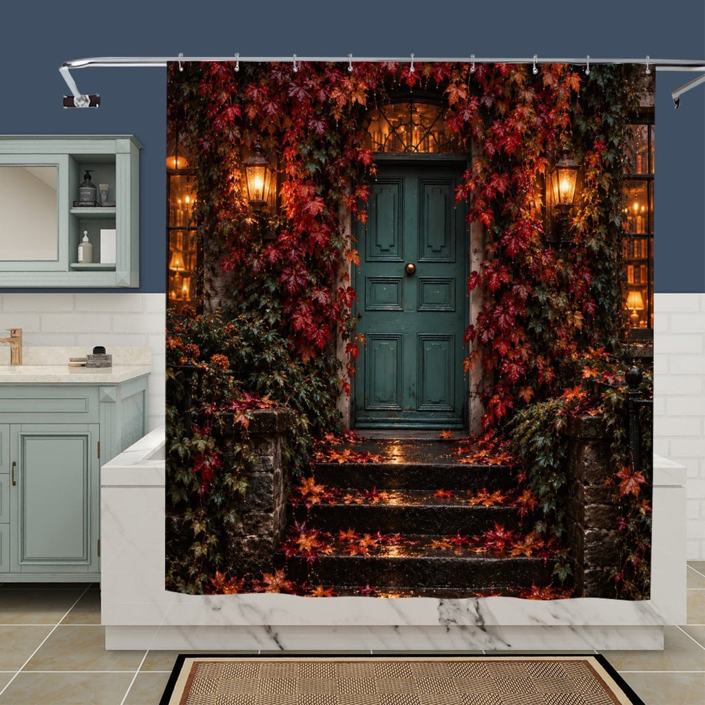 Autumn Doorway Shower Curtain - 72" x 72" Fall Foliage Archway Print