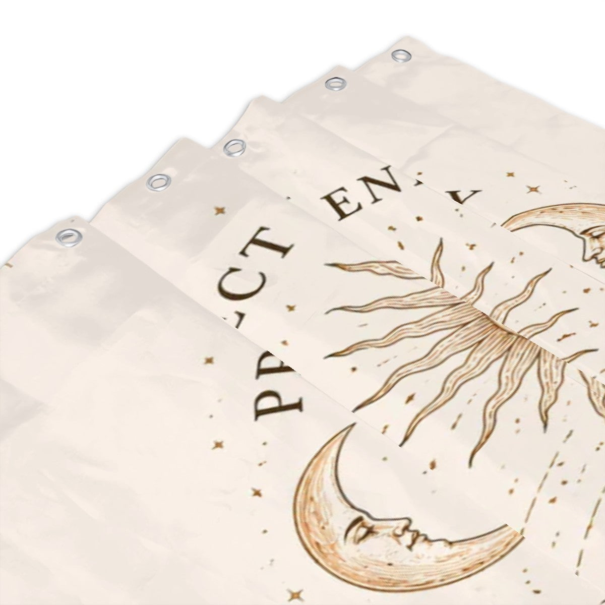Sandy Beach bathroom decor shower curtain with a beach scene featuring sand, water, and sky for a relaxing bathroom ambiance.