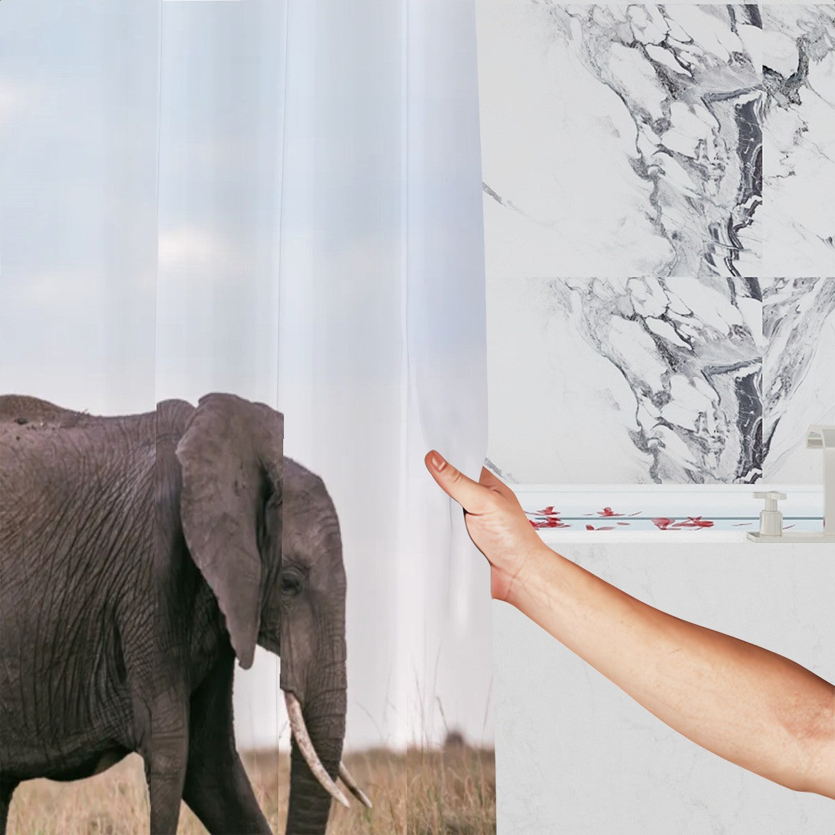 Elephant Family Shower Curtain