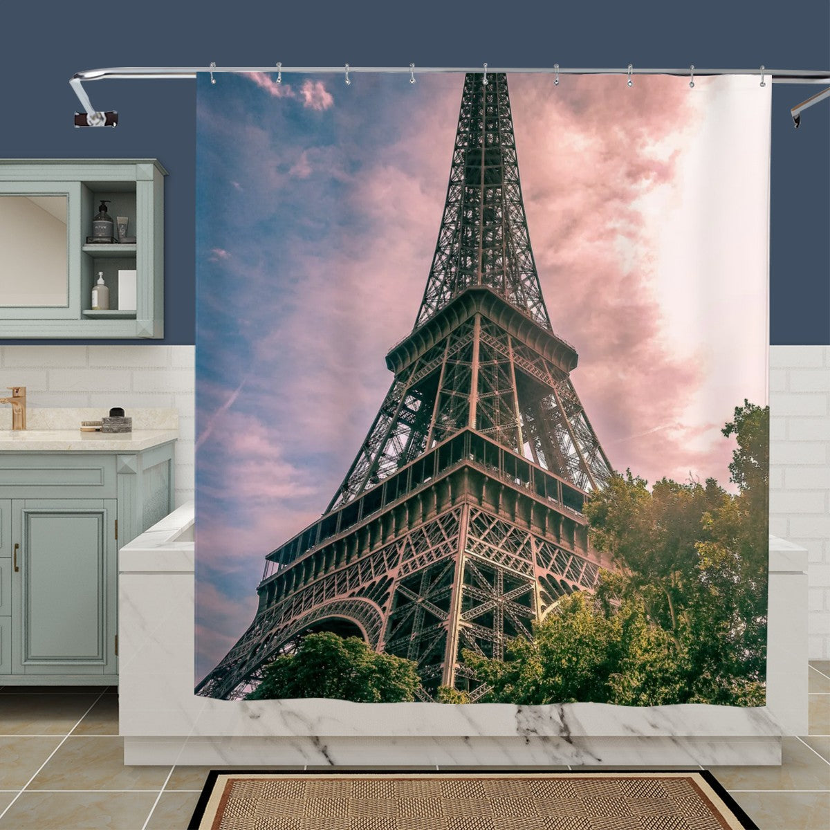 Eiffel Tower Shower Curtain