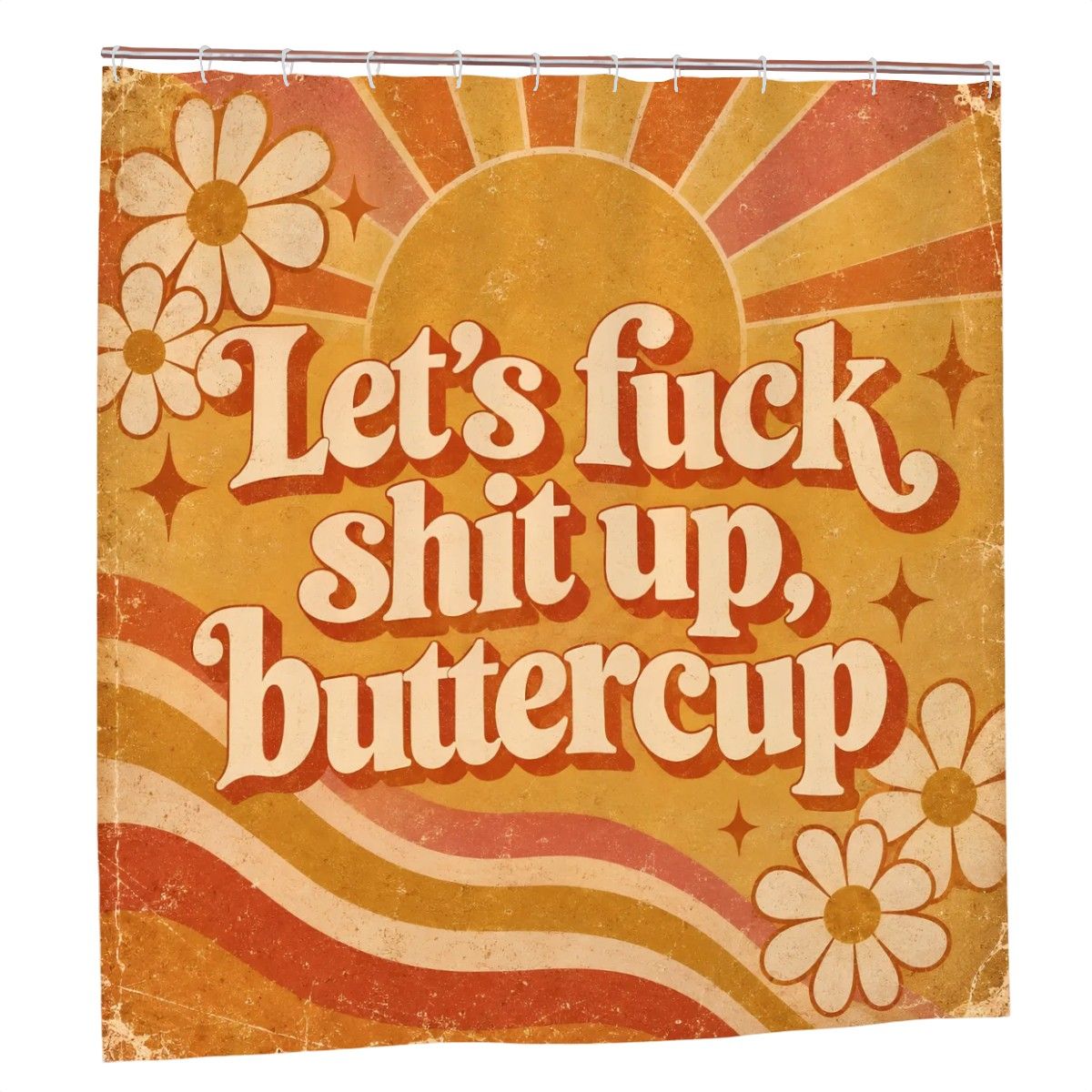 Buttercup Floral Shower Curtain - 72" x 72" Waterproof Yellow Print