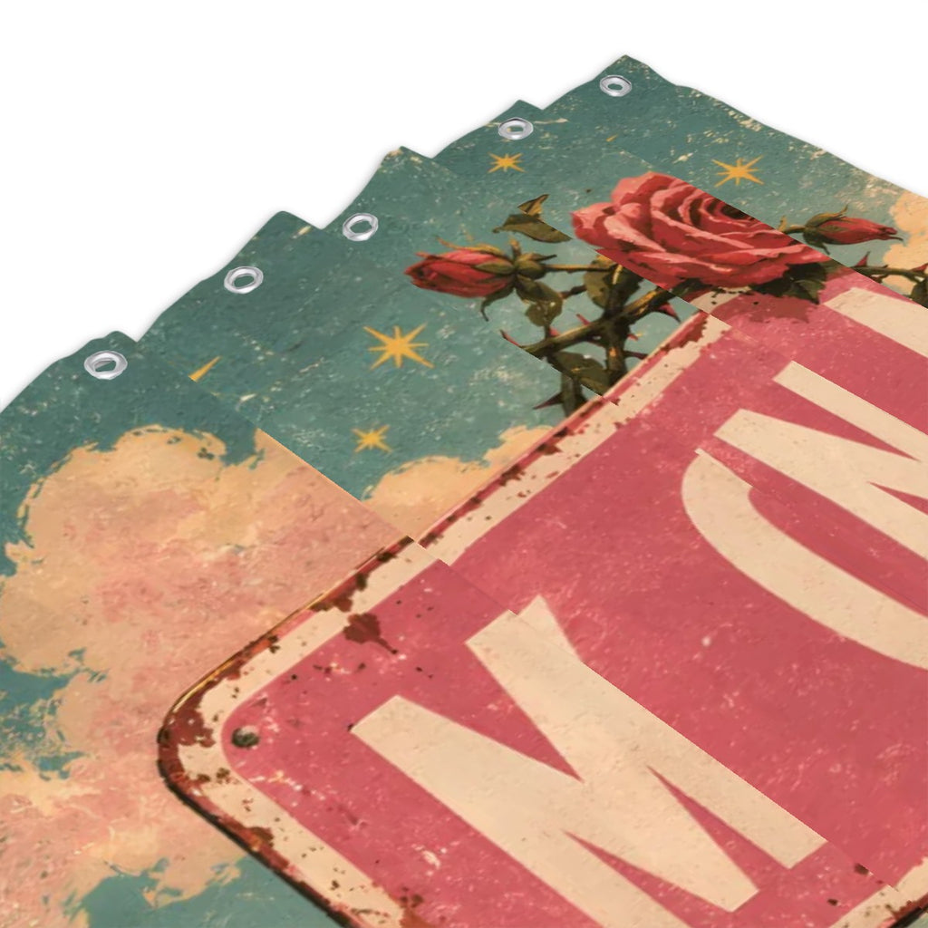 My Own Lane Shower Curtain - 72" x 72" Rustic Floral Road Sign Decor