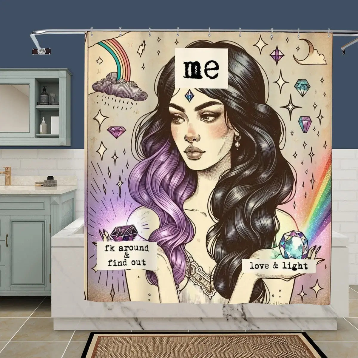 Self portrait witch Shower Curtain Sandy Beach