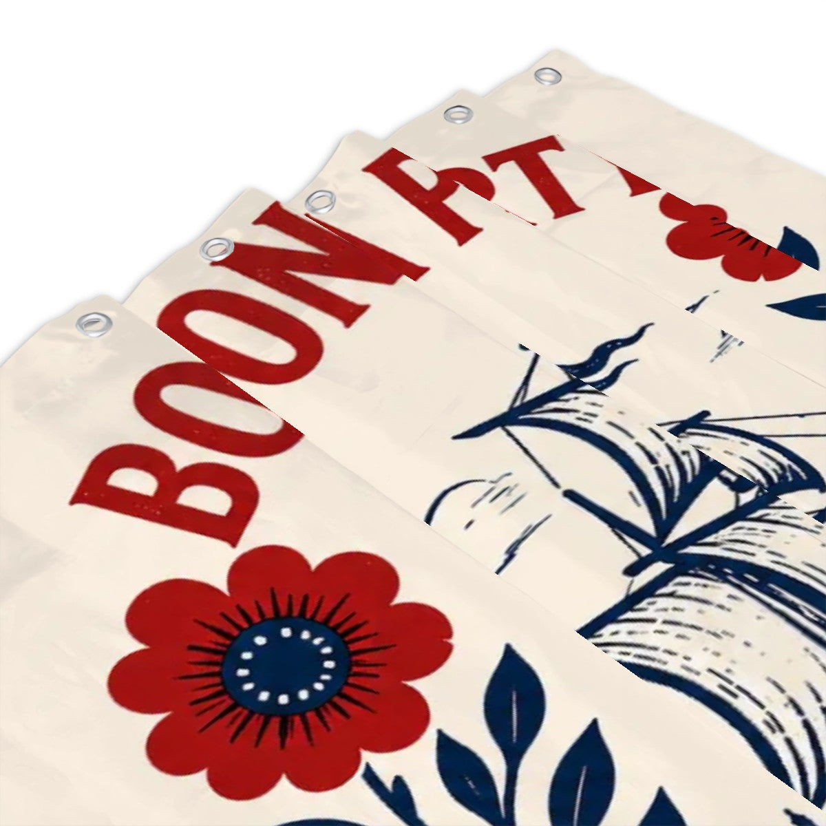 Boston Tea Party Shower Curtain – Liberty Tree American History Bathroom Decor - Sandy Beach