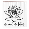 Sandy Beach No Mud No Lotus shower curtain with lotus flower and mud design, ideal for bathroom decor.