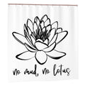 Sandy Beach No Mud No Lotus bathroom shower curtain with floral lotus design, vibrant colors, and decorative bathroom decor.
